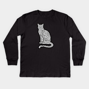 Mandala cat Kids Long Sleeve T-Shirt